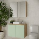Ver imagem 1 de Conjunto de Banheiro com Cuba 90cm x 145cm Nature Marrom/Carvalho/Verde