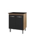 Ver imagem 1 de Balcão para Cooktop 4 Bocas com 2 Portas Jade Savana Preto - Moblis