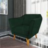 Poltrona Lorena Verde Esmeralda Pés Chanfrado - 6