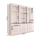 Ver imagem 4 de Guarda-roupa Casal Max 3 Portas 9 Gavetas com Espelho Branco - Panorama Móveis