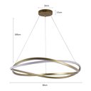 Ver imagem 4 de Lustre Pendente Nordecor Euni Odi 2876 80cm Dourado Fosco Led Bivolt