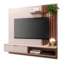 Ver imagem 3 de Painel Bancada Suspensa para Tv até 60 Polegadas Ripado 160cm Tocantins Off White/nogueira Real