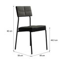 Ver imagem 2 de Conjunto 2 Cadeiras de Jantar Neo 1740 Carraro Grafite/Preto