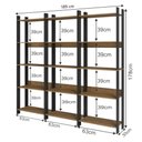 Ver imagem 5 de Kit 3 Estantes de Livros Industrial 15 Prateleiras Mel/Preto - BRV Móveis