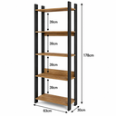 Ver imagem 5 de Kit 3 Estantes para Livros 15 Prateleiras Estilo Industrial Lâmina Mel/Preto - BRV Móveis