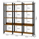 Ver imagem 4 de Kit 3 Estantes para Livros 15 Prateleiras Estilo Industrial Lâmina Mel/Preto - BRV Móveis