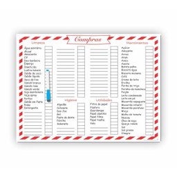 Ímã De Geladeira Planner Lista Compras Vermelho - 1