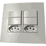 Conjunto 4x4" linha Clean Branco MarGirius 4 Interruptores Simples +2 tomadas 10 A - 2