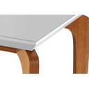 Ver mais imagens de Mesa de Sala Jantar Londrina + Tampo Madeirado Vidro Reto 120x80cm Imbuia/off White - Rufato