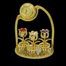 Tulipas com Relógio Ouro 24K Cristais Swarovski Decor - 1