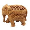 Elefante Decorativo Feito A Mão Em Madeira Pequeno - 1