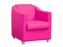 Ver imagem 2 de Kit 4 Poltronas Decorativa Biane Couro Rosa Pink Pés Cromado Ms Decor