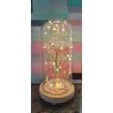 Ver imagem 3 de Luminária Galáxia Luzes de Fada Redoma de vidro e base de madeira - GG (28 cm de altura por 14 cm de