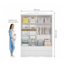 Ver imagem 6 de Guarda-Roupa Infantil 100% MDF 4 Portas e 4 Gavetas 158cm Multimóveis Crper-GRP130 Branco