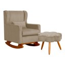 Ver imagem 1 de Poltrona c/ Puff Balanço Amamentação Aurora Suede Cappuccino