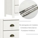 Ver imagem 5 de Comoda 8 Gav e 02 Mesas de Cabeceira Madeira Maciça Branco Freijo Milani Store