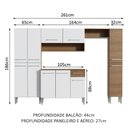 Ver imagem 4 de Armário de Cozinha Completa 261cm Rustic/Branco Emilly Hit Madesa