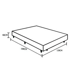 Base Box Viúva Suede Bege 40x128x188 Ducci - 3