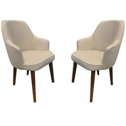 Kit 2 Cadeiras Decorativa Lara Suede Bege - Dominic Decor - 1