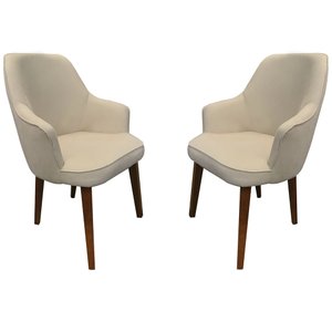 Kit 2 Cadeiras Decorativa Lara Suede Bege - Dominic Decor
