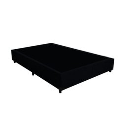 Base Box Casal Suede Preto 40x138x188 Ducci - 1