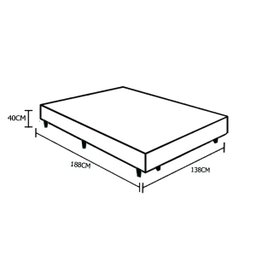 Base Box Casal Suede Preto 40x138x188 Ducci - 4