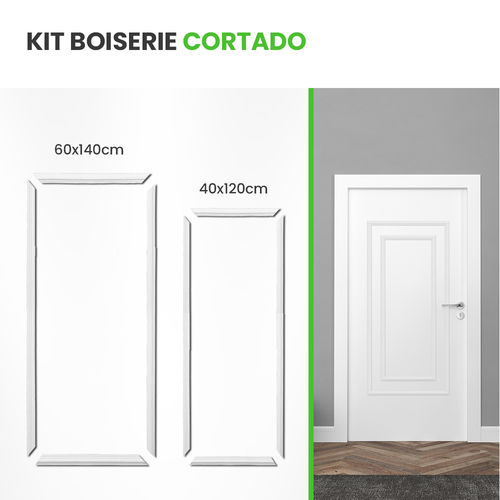 Roda Meio Boiserie Adesivo Kit Dupla Cortado 60x140 40x120