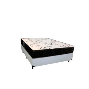 Cama Box Casal Colchão Espuma D28 Bambo Branco Ducci + Box Sintético Branco (54x138x188)