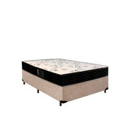 Cama Box Viúva Colchão Espuma D33 Bambo Branco Ducci + Box Suede Bege (54x128x188) - 1