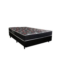 Cama Box Viúva Colchão Espuma D28 Oriental Preto Ducci + Box Sintético Preto (54x128x188) - 1