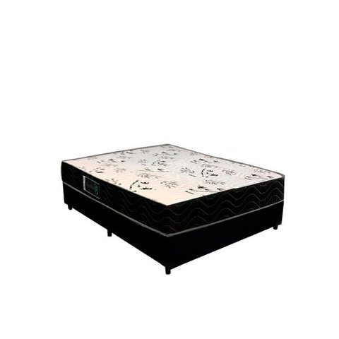 Cama Box Viúva Colchão Espuma D28 Bambo Branco Ducci + Box Suede Preto (54x128x188)