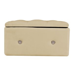 Mini Baú Porta Jóia Suede Botão Cristal Madri Porcelana Dimazza Móveis Mini Baú Madri