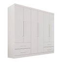 Ver imagem 3 de Guarda-roupa Casal Balder Premium 6 Portas 4 Gavetas Branco - Pnr Móveis