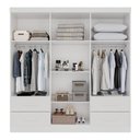 Ver imagem 2 de Guarda-roupa Casal Balder Premium 6 Portas 4 Gavetas Branco - Pnr Móveis