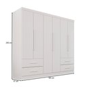 Ver imagem 4 de Guarda-roupa Casal Balder Premium 6 Portas 4 Gavetas Branco - Pnr Móveis