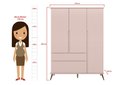 Ver imagem 4 de Kit Quarto Infantil Bebê Melinda com Pés Cômoda Guarda Roupa 3 Portas 2 Gavetas e Berço Mini Cama Ro