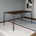Ver imagem 1 de Mesa de Jantar Elen Retangular Tampo de Madeira 140x80cm Amêndoa