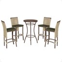 Ver imagem 1 de Mesa Bistro e 4 Banquetas Roma Marrom Corda Náutica 12 Trama Original