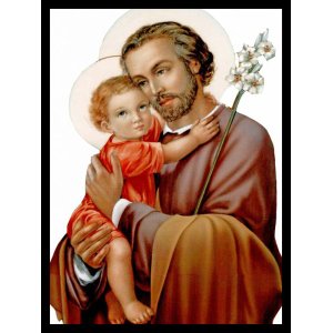 Quadro Decorativo Religioso São José 30x40cm com Moldura e Vidro
