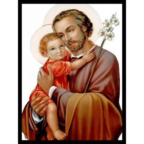 Quadro Decorativo Religioso São José 30x40cm com Moldura e Vidro