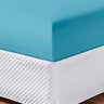 Lençol de Baixo com Elástico Solteiro Avulso 180 Fios Percal Toque Macio Diversas Cores Azul Tiffany - 1