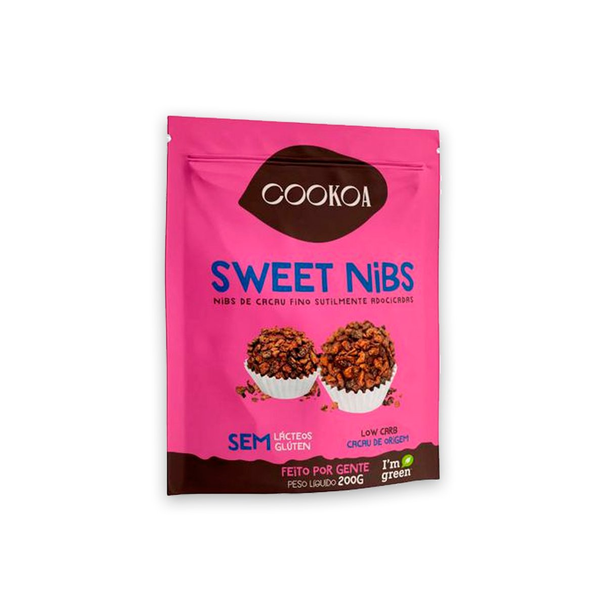 Sweet Nibs de Cacau Fino Levemente Adoçado 200g Cookoa - 1