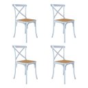 Ver imagem 3 de Conjunto de Mesa Eiffel Redondo Tampo de Madeira 110cm Branco com 4 Cadeiras Katrina Branca Assento