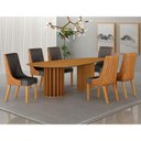 Ver imagem 2 de Mesa de Jantar Belle 2,00x1,00m Orgânica Cinamomo com Kit 6 Cadeiras para Mesa de Jantar Belle Sinté