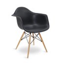 Ver imagem 1 de Cadeira Eames Braço Polipropileno Base Madeira Eiffel Espresso Móveis Preto