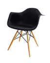 Ver imagem 4 de Cadeira Eames Braço Polipropileno Base Madeira Eiffel Espresso Móveis Preto