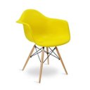 Ver imagem 1 de Cadeira Eames Braço Polipropileno Base Madeira Eiffel Espresso Móveis Amarelo
