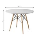 Ver imagem 2 de Mesa Eames Eiffel Redondo Tampo de Madeira 90cm Branco