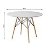 Mesa Eames Eiffel Redondo Tampo de Madeira 90cm Branco - 2