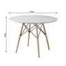 Mesa de Jantar Eiffel Redondo Tampo de Madeira 90cm Branco - 2
